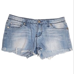 TrueBliss Y2K juniors distressed denim shorts